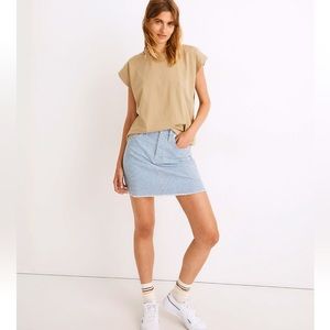 Madewell Stretch Straight Mini Skirt in Gingham: Raw-Hemmed Edition